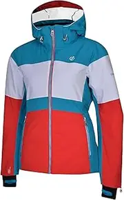 [REGATTA] Dare2b Women's Avowal Waterproof & Breathable High Loft Insulated Technical Ski & Snowboard Jacket with Detachable Snowskirt and Wire Peaked Hood Waterproof, Lollipop/White, 18
