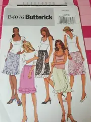 Butterick Pattern B4076 Ruffled Boho Skirts Elastic Waist Size 18 20 22 UNCUT