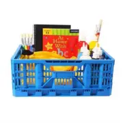 Brenex Large Collapsible Crate Sturdy Versatile Multi Use Stackable 50cm Blue