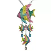 KIRKS FOLLY FANTASY FISH NECKLACE IN SILVER TONE