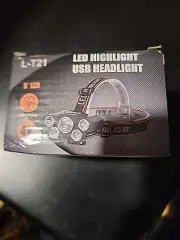 5 LED USB Rechargeable Headlamp Flashlight 4 Modes L-T21 - Open Box