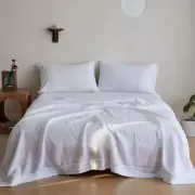 100% Linen Sheet Set 4 Pieces Natural France Flax Bed Sheet (1 Flat Sheet, 1 Fit