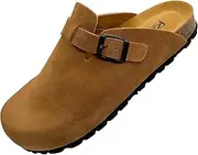 [GONKOS] Leather clogs with cork insole, genuine leather, natural cork, adjustable buckle on The foot, men's/women's sandals, non-slip EVA sole, quality sandals made in Spain