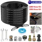 20M/30M High Pressure Washer Hose Pipe Sewer Jetter Drain Cleaning Cleaner Kit