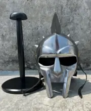 Gladiator Maximus LARP Medieval Armor Helmet Knight Spartan Helmet Stand Gift