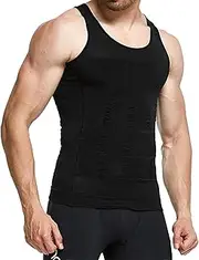 [newhsy] Mens Slimming Vest Body Shaper Compression Vest Tummy Control Shapewear Underwear Skin Friendly Tank Top for Men, Black, L