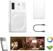 Godox MA5R Phone Light, Full Color Selfie Light, 14 FX Light Effects, CCT 1800K-10000K, Double Selfie Lights, Magnetic Selfie Light for iPhone for TikTok, Vlog, Zoom Calls (Built-in Battery, White)