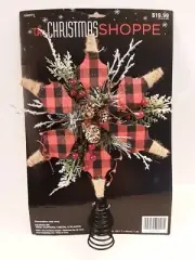 Christmas Shoppe Tree Topper Black And Red Plaid