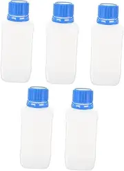 CATIEBYE 5pcs Plastic Chemical Bottle Wide Mouth Storage Container Leak Design for Easy Use Laboratory School Hospital and Home