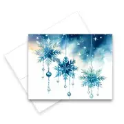 Christmas Snowflake Greeting Cards with Envelopes, Set of 12 Holiday Cards