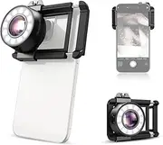 APL-MS120 120X Mobile Phone Microscope Lens Observation Lens for Phone with Fill Lights Lights Built-in Battery Phone Micro Lens with Universal Phone Mount Replacement for 16/15/14/13/12