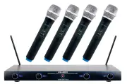 VocoPro VHF-4000 Professional Quad VHF Wireless Microphone System