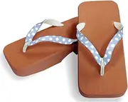 Hajime(一歩) [One Step] [Hajime] Geta Geta Clogs, Soft and Water Resistant, Made of Sponge, 10.6 inches (27 cm), BR/Dot x SK Blue, Dot x Sky Blue (Dot x Sky Blue/27), Dot × Sky Blue, 27.0 cm