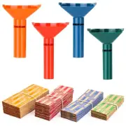 Color-Coded Coin Counting Tube with 150 Assorted Flat Coin Wrappers for Penni...