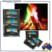 MAGIC FIRE DUST x 3 Sachets - Creates Magical Rainbow Coloured Flames Brand New
