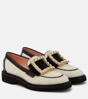 [Roger Vivier] Roger Vivier Viv' Rangers wool bouclé loafers AU 3 white