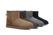 AUSTRALIAN SHEPHERD® UGG Boots Double Faced Sheepskin Wool Ankle Mini Classic - Grey / AU Ladies 13 / AU Men 11 / EU 44