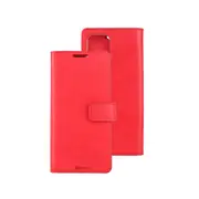 iPhone 15 Flip Diary Case Cover with Card Holder - Convertible to Media Stand, Magnetic Clasp Closure, Drop Tested, Soft and Strong PU Leather with Front Screen Cover - Red