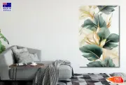 Green and Gold Leaves Abstract Wall Canvas Home Decor Australian Made Quality