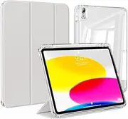 ZOPSGYU for iPad (A16) 11th/10th Generation 11Inch/10.9 Inch 2025/2022 Hybrid Case - 6 Angles Stand & Auto Wake/Sleep, 2-in-1 Detachable Sliding Cover with Slim Transparent Shell Back, Gray