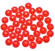 200 Neon Red Flatback Acrylic Round Rhinestone Gems 8mm No Hole