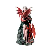 UNICORN STUDIO 7.87 Inch Poly Stone Dragonkin Figurine Statue Home Decor Mult...