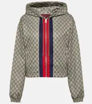 [Gucci] Gucci GG Web Stripe jersey technical jacket AU 8 multicoloured