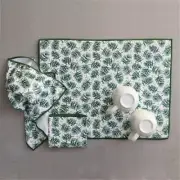 Fir Tree Boughs Sprigs Christmas 3 Pc Dish Drying Mat Towel Cloth Set