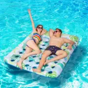 Inflatable Pool Float Mat, 72" X 60" Giant Pool Floats Adult Size with Headre...