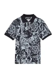 Versace Kids Printed Piqué Cotton Polo Shirt (8-14 Years) - Navy - 14YR (14 Years) 14YR (14 years)