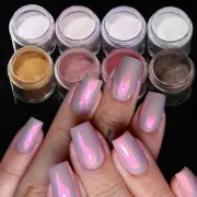 8Colors Pearl Chrome Nail Powder Glitter Art Powder Dust Glimmer Hot Nails ❃