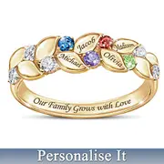 Birthstone Our Family Of Joy Personalised Ring