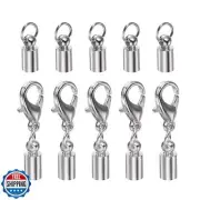 HARFINGTON 5pcs Cord End Cap 3.5mm ID Lobster Claw Clasp End Caps for DIY Bra