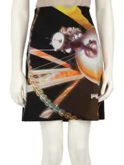 Space Graphic Print Mini Skirt