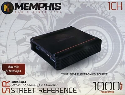 NEW Memphis SRX500D.1 Street Reference Series 1 Channel MONO Car Audio Amplifier