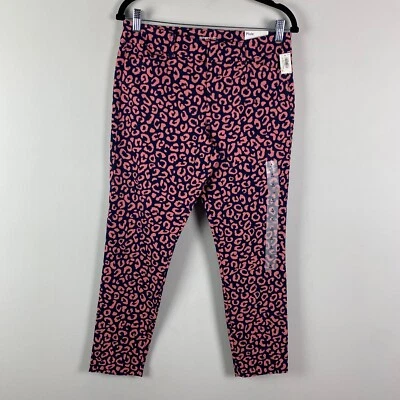 Old Navy Pixie Ankle Pants Size 6 Pink Navy Leopard Print