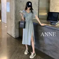 在飛比找蝦皮商城優惠-ANNE｜連帽連身裙 休閒連身裙【AD10273】帽t 長版