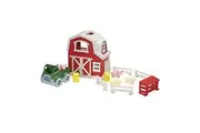 Green Toys Farm Playset - 13 Piece Pretend Play, Motor Skills, Language Communication Kids Role Play Toy. No BPA, phthalates, PVC. Dishwasher Safe, Recycled Plastic, Made in USA, Red
