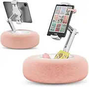 SupeDesk Tablet Pillow Stand for Reading, Adjustable Tablet Pillow Stand for Lap with Detachable Bowl, Fits 4.7"-13" Kindle/Phones/Tablets, Watch Videos, Stream Media, Pink
