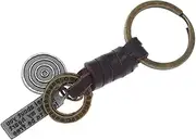 [SOESFOUFU] Vintage Cowhide Keychain Pendant Unique Key Ring for Bags Cars Lightweight Portable Decorative Accessory present Choice for Family Friends