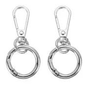 2.2" Swivel Snap Hooks with Key Rings, 2Pcs Swivel Clasp Clip, Silver Tone