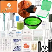 GPUSFAK Pet First Aid Kit for Dogs & Cats - Pet Emergency Kit with Pet Comb First Aid Supplies for Home Camping Hiking Traveling Hunting and Sports