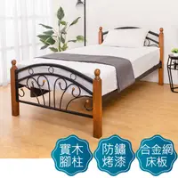 在飛比找PChome24h購物優惠-Boden-日式簡約3.5尺單人鐵床床架(不含床墊)