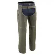 Milwaukee Leather 5536 Men's Vintage Slate Deep Zip Thigh Pocket Motorcycle Chap
