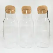 Lot of 3 Modern Farmhouse Spice Ingredients Glass Cork Jars Bottles Large 20 oz