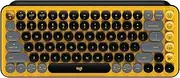 Logitech POP Keys Mechanical Wireless Keyboard with Customisable Emoji Keys, Durable Compact Design, Bluetooth or USB Connectivity, Multi-Device, OS Compatible - Blast Yellow