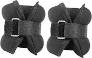 ADOCARN Endurance Training Made Easy: 2 Kg Ankle Wrist Weights Set Black for Women's Fitness Men's Exercise