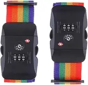 Fullplus Travel Luggage Strap Adjustable Suitcase Packing Belt with TSA Combination Lock 2 Pack