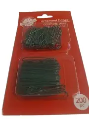 Small Green Christmas Ornament Hooks Tree Hangers Metal 200 Ct Christmas House