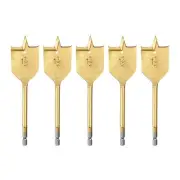 5Pcs Spade Drill Bit 1-1/2" Paddle Flat Bits Wood Hole Cutter Gold Tone